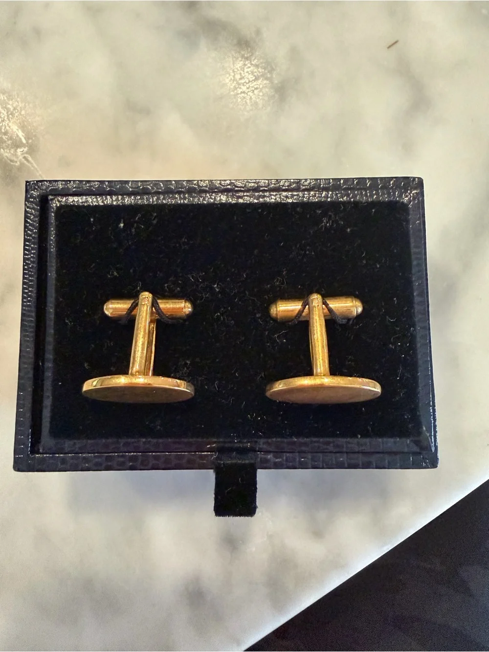 Brooks Brothers Vintage Gold Tone Oval Cuff Links